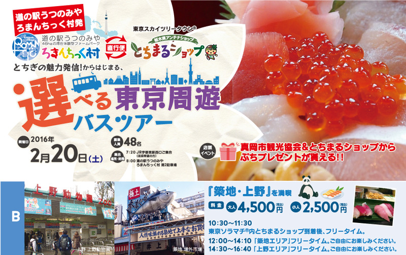 選べる東京周遊バスツアー ≪Bコース/「築地・上野」を満喫≫