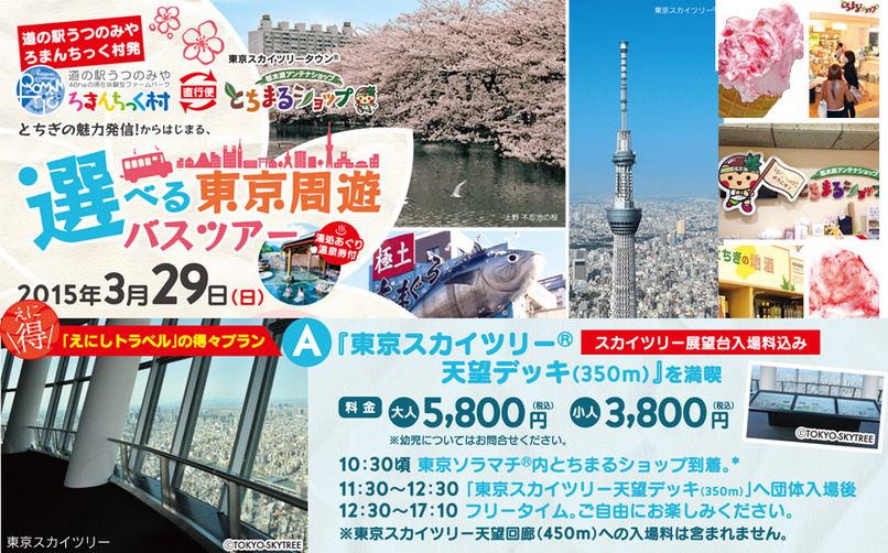 選べる東京周遊バスツアー ≪Aコース/東京スカイツリー展望デッキ(350m)を満喫≫