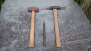 石工の道具を使って手彫りに挑戦